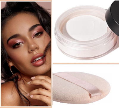 USBK Setting Make Up Waterproof Poreless Long Lasting Soft-Matte Face Powder Compact(Ivory, 28 g)