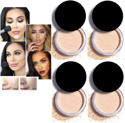 REIMICHI LIGHT WEIGHT CRYSTAL MINERAL & MATTE FINISH LOOSE POWDER WITH PUFF COMBO OF 4 Compact(BEIGE, 48 g)