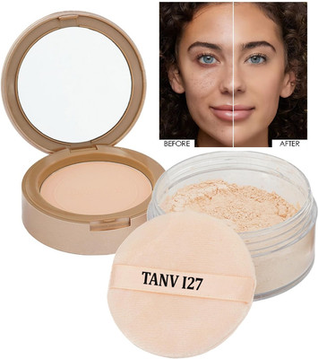 tanvi27 2 In 1 Weightless Pressed Powder + Loose Powder With Applicator Compact(Banana, 43 g)