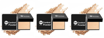Luipui Premium Cool & Refreshing Oil Control Powder Compact with SPF 25 (Sets 3) Compact(NATURAL BEIGE, 15 g)