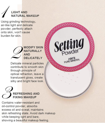 Amaryllis Waterproof For Face Finish Setting With Cosmetic Puff  Compact(WHITE, 20 g)