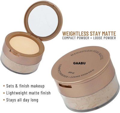 GABBU Full Coverage | Loose Form Powder (Banana) Compact(banana, 43.4 g)