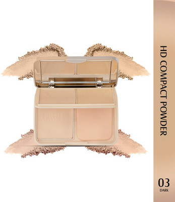 Glam21 3-in-1 Powder Cake Oil Control Compact Longlasting Soft Matte & Oil Free Formula Compact(Dark, 22 g)