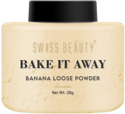 SWISS BEAUTY Bake It Away Makeup Loose Powder | Lightweight Setting Powder Compact(Banana, 28 g)