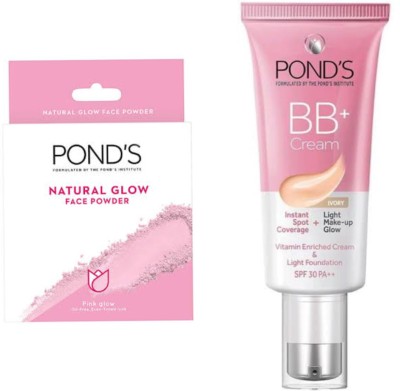 POND's Natural Glow Face Matte Powder 30G + LIGHT MAKEUP LIKE GLOW BB CREAM 9GRM Compact(natural, 38 g)