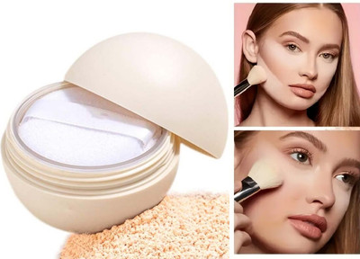 YAWI MATTE FINISH OIL CONTROL MAKE UP FACE FINE LOOSE POWDER FOR FULL COVERAGE Compact(White Ivory, 8 g)