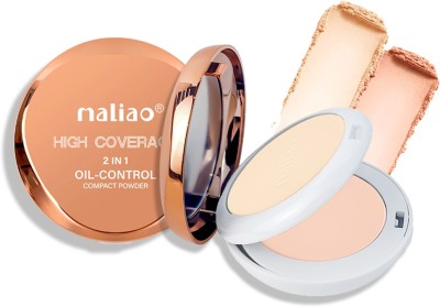 maliao High Coverage 2-in-1 Oil-Control Compact Powder for Flawless Matte Finish Compact(Shade 03, 20 g)