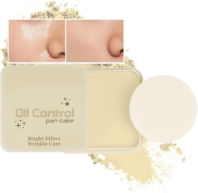 MYEONG Oil ControlWeightless Stay Matte Finish Complexion Pan Poreless formula Pan Cake Compact(Light Linen, 15 g)