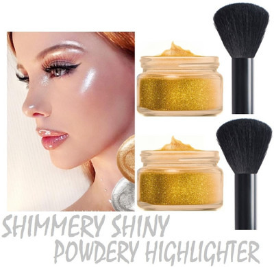 tanvi27 New Professional Diamond Shine Gold Glitter Dust Dust Glitter Face Body Makekup Compact(GOLDEN, 20 g)
