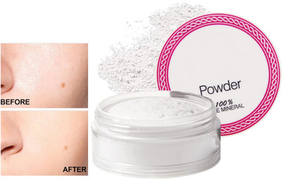 MYEONG High Definition Ultra Fine Matte Baking Powder, Setting Face Powder Compact(Translucent White, 10 g)