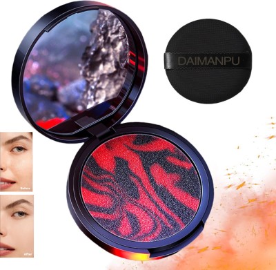 DAIMANPU Candybella Oil Control Compact, Settting Powder, Volcanic Ash Formula Compact(Black and Red, For Radiant Glowy Skin Instantly, 3.5 g)