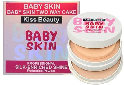 Kiss Beauty Professional Silk-Enriched Shine (Baby Skin) Natural Compact Powder Compact(Beige, 20 g)