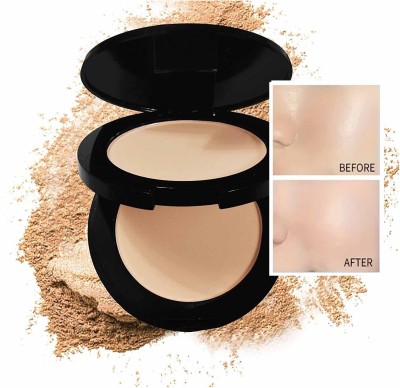 WOONGMI 2 In 1 Pressed Matte & Shimmer Waterproof Oil Control Compact Powder Compact(Natural, 14 g)