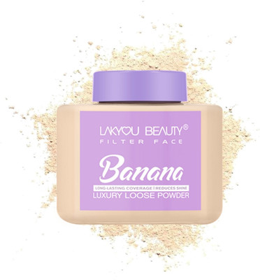 Lakyou Beauty Filter Face Banana Long-Lasting Coverage Reduce Shine Luxury Loose Powder Compact(3(light Banana), 25 g)