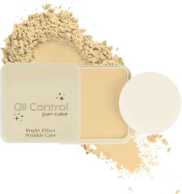 MYEONG Poreless Formula Matte Finish Complexion Pan Cake Easy to use and Blend Compact(Light Linen, 15 g)