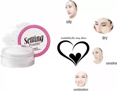 EVERERIN New Waterproof Compact Loose Face setting Powder White  Compact(white, 10 g)
