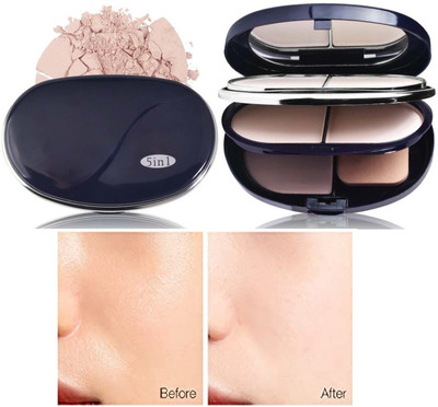 MYEONG 5 In 1 Compact Powder Matte Finish & Poreless Look Suitable for Oily Skin Compact(Multi Shade, 38 g)