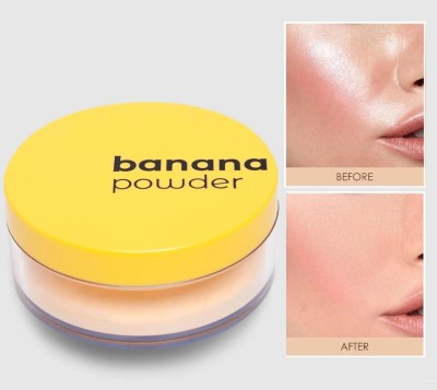 THTC Banana Loose Powder,Oil Control Long Lasting Moisturizing Makeup Setting Powder Compact(Soft Ivory, 15 g)