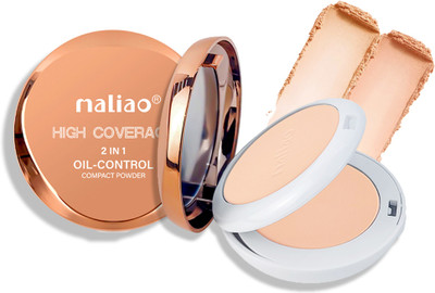 maliao High Coverage 2-in-1 Oil-Control Compact Powder for Flawless Matte Finish Compact(Shade 01, 20 g)