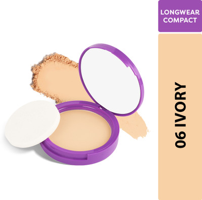SUGAR POP Longwear Compact 06 Ivory | UV Protection | Pore Minimizing | Medium Coverage Compact(Ivory, 9 g)