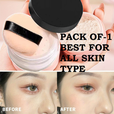AGLEY Loose Powder Lightweight mattifying formula and all skin makeup use Compact(BEIGE, 20 g)