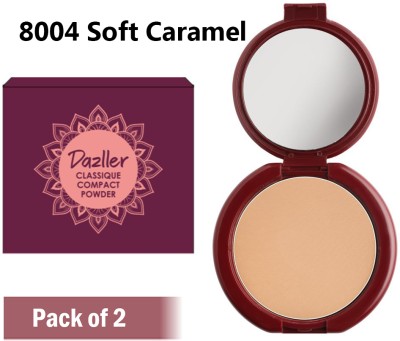 Dazller Classique Powder, (Pack of 2) Velvety Natural Finish, Oil-Control Compact(8004 Soft Caramel, 9 g)