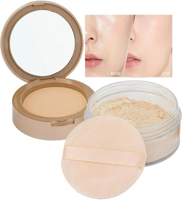 AEPRUY 2 in 1 Loose Finishing Powder  Compact(Banana, 22 ml)