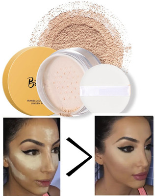 manasona Luxury matte make up setting yellow banana loose powder Compact(BANANA WHITE IVORY, 15 g)