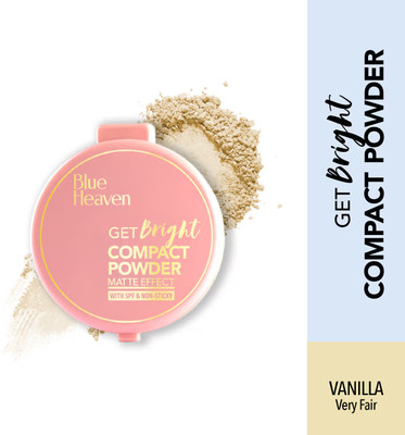 BLUE HEAVEN Get Bright Compact Powder 10gm Compact(Vanilla, 10 g)
