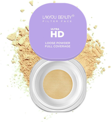 Lakyou Beauty Filter Face Pore Blurring Loose Powder Ultra HD Full Coverage Matte Compact(03(Natural Beige), 25 g)