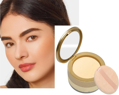 Yuency 2 In 1 Long Stay Matte Loose Face Powder For All Type Of Makeup Compact(Banana, 22 g)