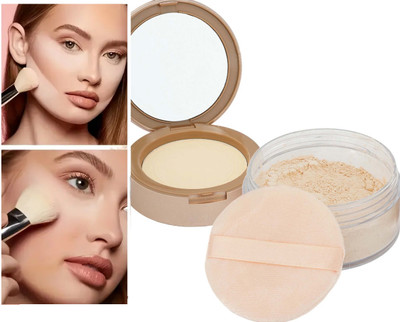 YAWI Compact and Loose Powder | Full Coverage | Oil Control and Long Lasting  Compact(Light Beige, 48 g)