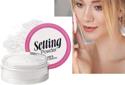 HUZURLU oil control white loose powder makeup setting compact Compact(WHITE, 10 ml)
