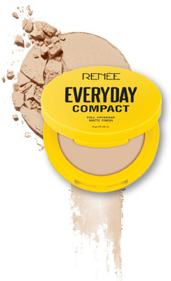 Renee Everyday Compact Powder, Matte & Smooth Finish, Skincare Infused Makeup - 8gm Compact(Rye, 8 g)