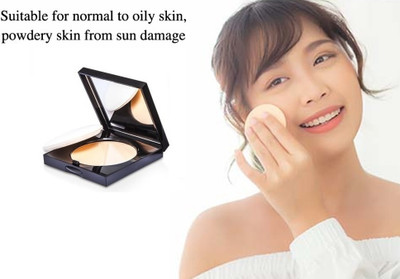 SEUNG Pressed Powder Compact, Mattifies Skin, Incl. Mirror and Applicator Compact(IVORY, 15 g)