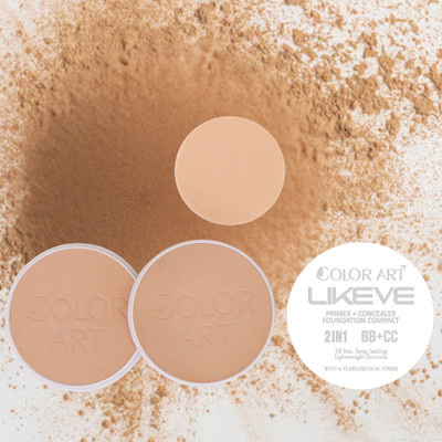 Color Art Likeve 2-in-1 Primer + Foundation | Matte Finish Best Compact for All Skin Tone Compact(Beige, 28 g)