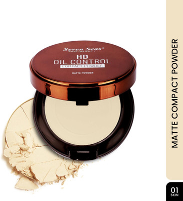 Seven Seas HD Oil Control 2 in 1 Compact Powder Matte Powder Double Layer Compact Powder Compact(Skin, 23 g)