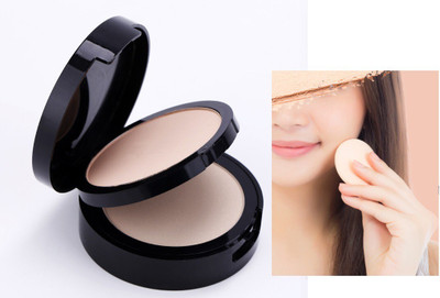 USBK 2 in 1 Double Layer Face Whitening Mineral Matte Pressed Powder Compact(BEIGE, 18 g)