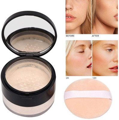 Herrlich Smooth & Set Loose Powder with Puff Compact(BEIGE, 30 g)