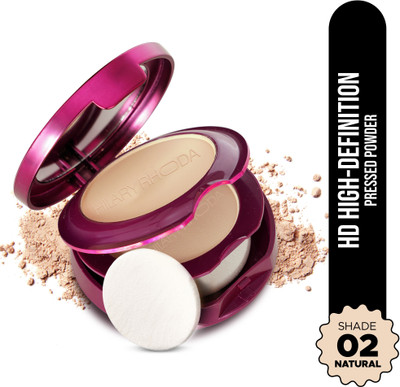 Hilary Rhoda High-Definition Pressed Powder | 2 in 1 Compact Powder | Shimmery & Matte Finish Compact(Natural, Shade-02, 18 g)