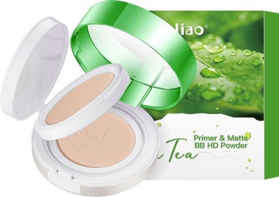 maliao Primer & Matte BB HD Powder with Green Tea Extract - Smooth & Flawless Finish Compact(SOFT IVORY, 20 g)