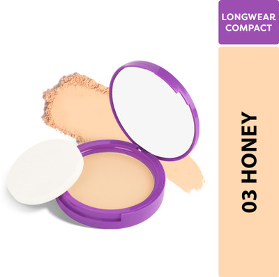 SUGAR POP Longwear Compact 03 Honey | UV Protection | Pore Minimizing | Medium Coverage Compact(Honey, 9 g)