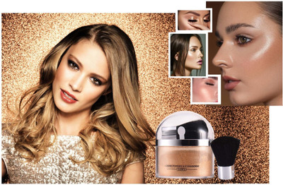 THTC BEST PIGMENTED SHIMMERY SHINY GLOW MAKEUP GOLDEN SHINY HIGHLIGHTER(RUSH GOLDEN)