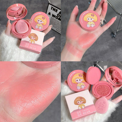 HANASUI Gege Bear Blusher – Portable, Lightweight & Perfect Cheek Glow! Compact(Peach, 10 ml)