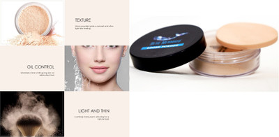 BLUEMERMAID r Oil Control Setting Powder Soft Smooth Finish Waterproof Face Loose Powder Compact(IVORY, 15 g)