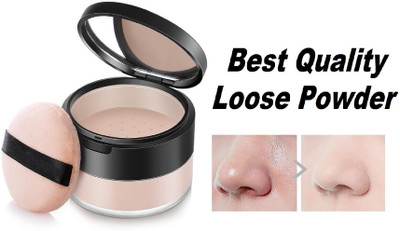 BLUEMERMAID Loose Powder With Puff for Flawless Application  Compact(WARM IRONY, 15 g)