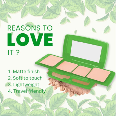 GULGLOW99 5 in 1 Green Tea Compact Powder Oil Control & 24 Hours Matte Finish Compact(BEIGE, 50 g)