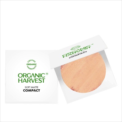 Organic Harvest Soft Matte Compact: Ivory | With Almond Oil & Vitamin C | Certified Organic, 9gm Compact(Brown, 9 g)