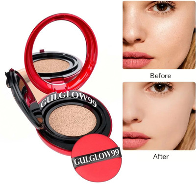 GULGLOW99 24H Waterproof Air Cushion Foundation Long-Lasting Full-Coverage Compact(Fair Ivory, 18 g)