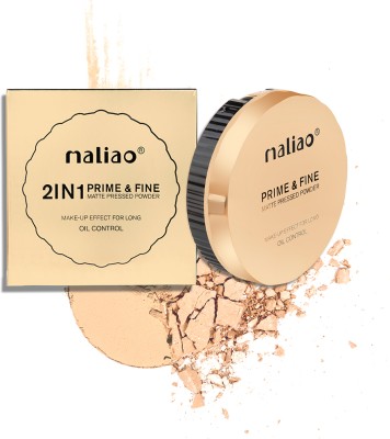 maliao Oil Control 2 in 1 Prime & Fine Matte Pressed Powder  Compact(WHITE IVORY, 20 g)